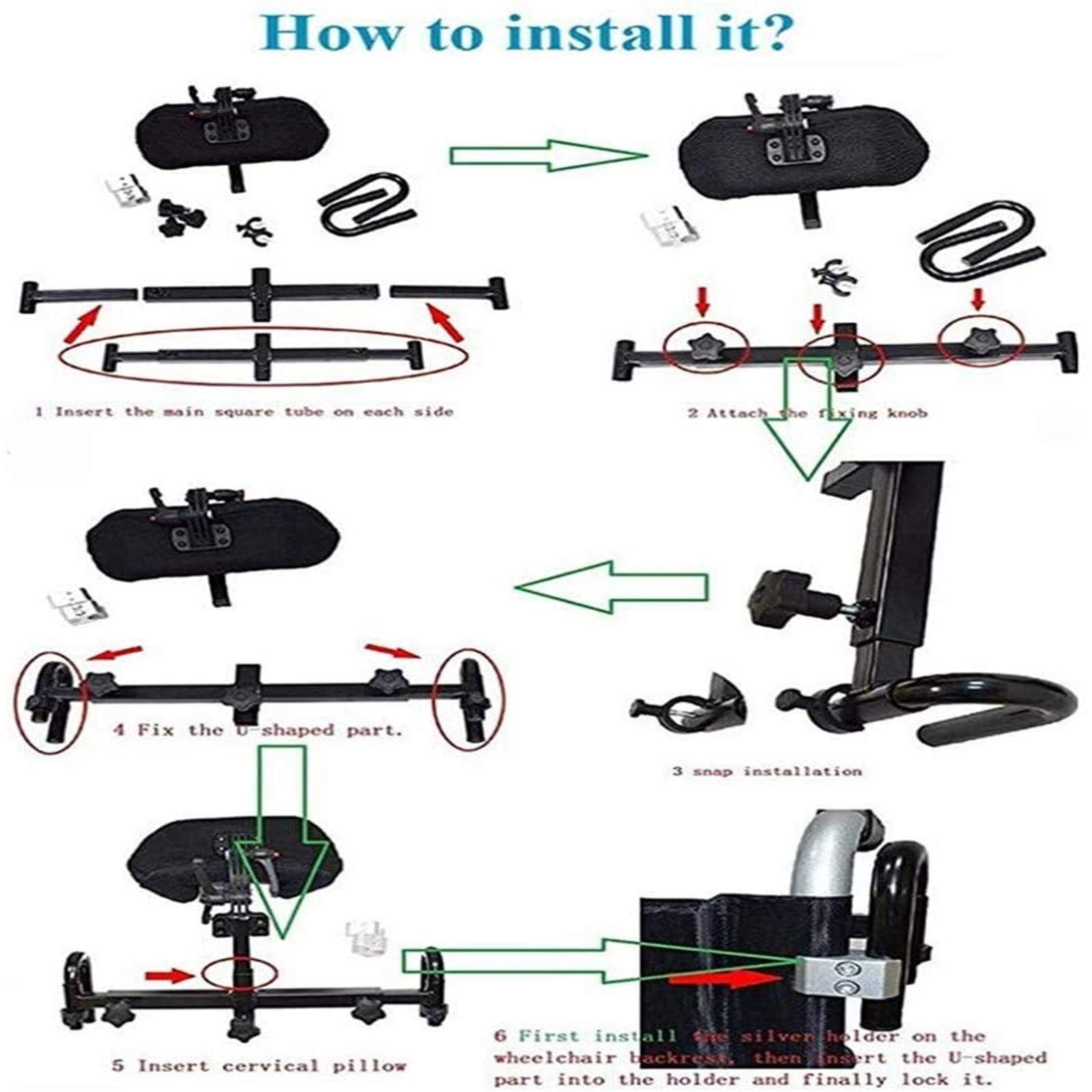 Reposacabezas para silla de ruedas Reposacabezas para silla de ruedas Soporte para el cuello Cómodo cojín para el respaldo del asiento Almohada Soporte para el cuello Almohada Ajustable Universal Cóm