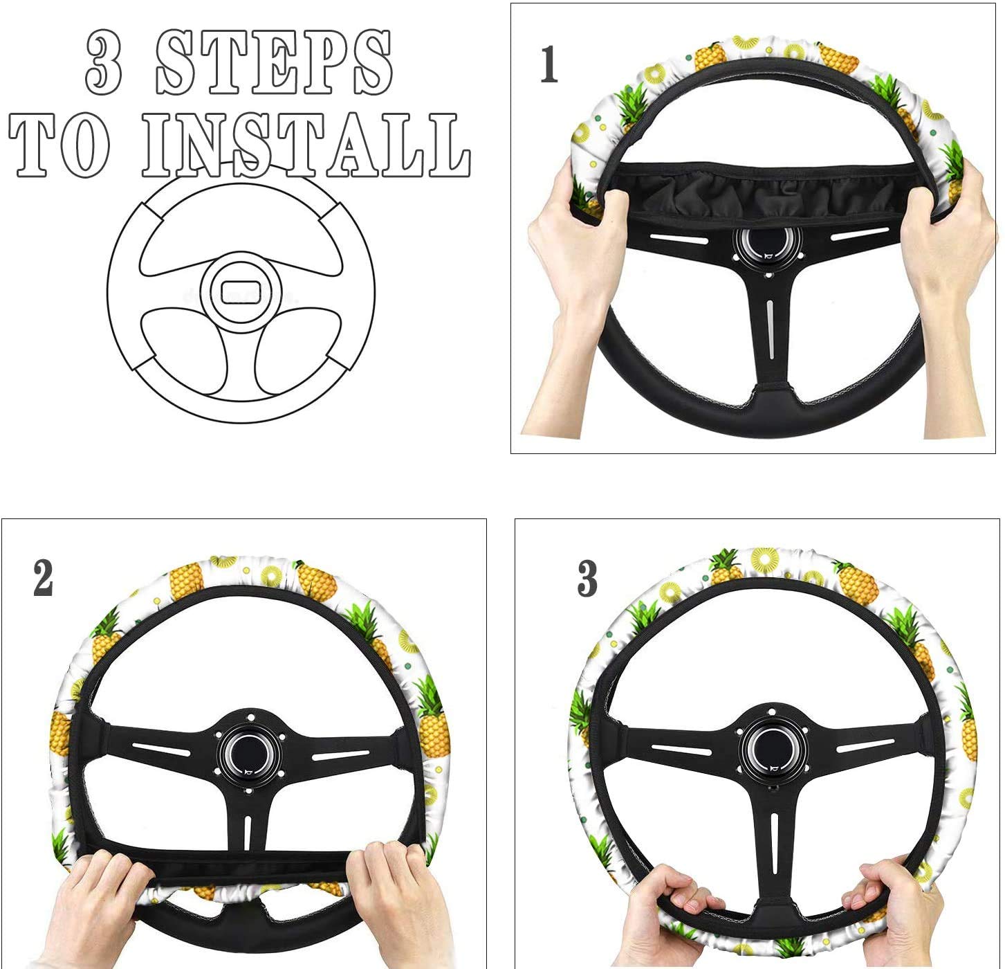 Auto-Sitzbezüge, Löwen-Druck, komplettes Set, 2 Vordersitzbezüge, 2 Vordermatten, 2 Hintermatten, 1 Lenkradbezug, 4 Gurtpolster, 13 Stück
