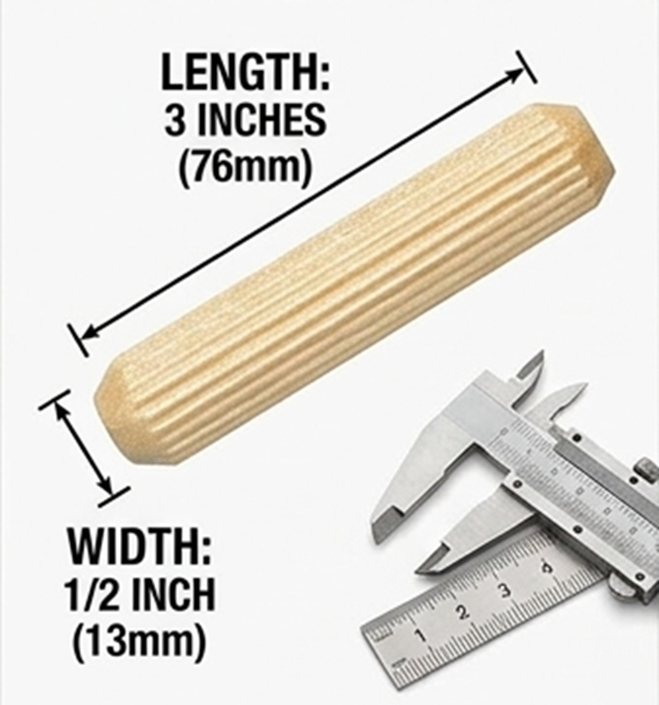 Fluted Wood Dowel Pins - Pack of 20 -2 Fluted Wood Dowel Pins - Pack of 20 -2