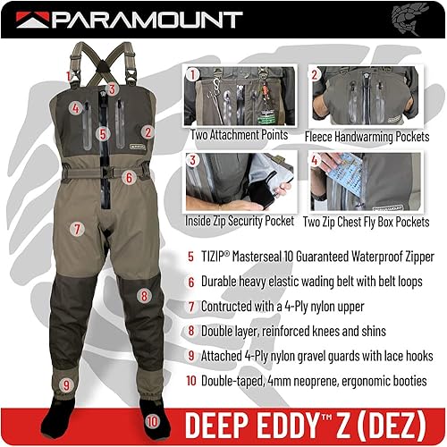 Miniatura 6 de Paramount Outdoors Deep Eddy - Vadeador de pesca transpirable con cremallera