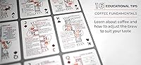 Vista 8 de Tarjetas de sorbo a traje sobre el café: cartas informativas con parámetros de preparación y consejos para hacer café