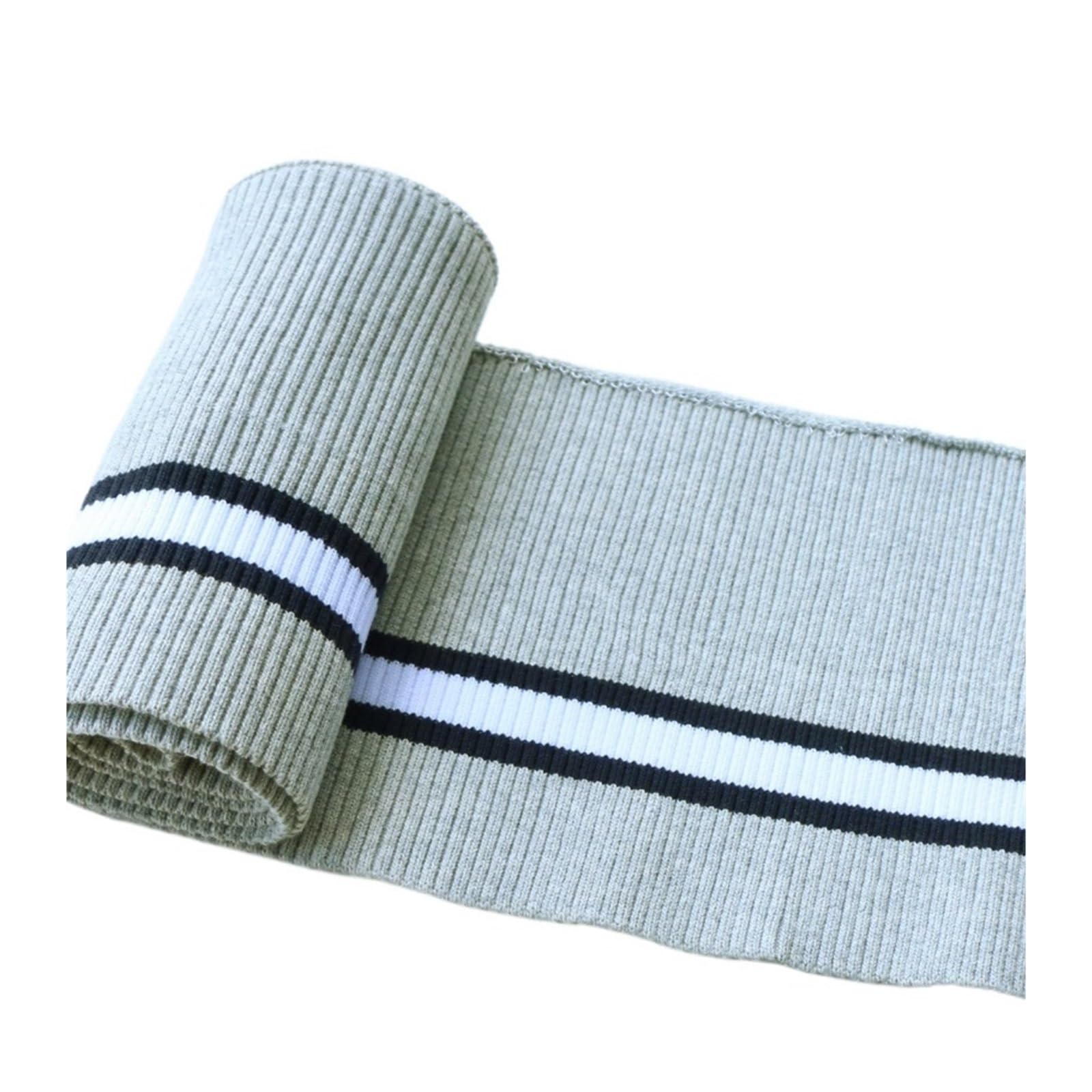 Ribbed Knit Cuff Cotton Spandex Stretch Knit Cuff Waistband Leg Arms Rib Trim Jersey Baseball Ribbed Fabric(Gray)