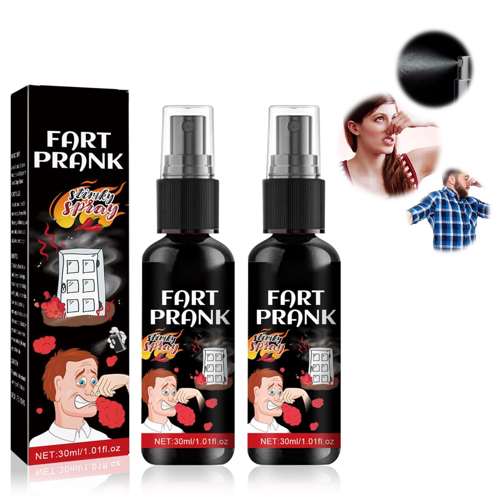 NALACALFart Stinky Spray Extra Strong, Fart Stinky Pepper Spray, Fart Machine - Fart Poop Prank for Kids and Adults - Gag Gift - 30ml (2PCS)
