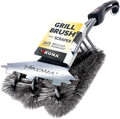 Kona 720-grill-brush-scraper grill tool, Black, Gray, Silver