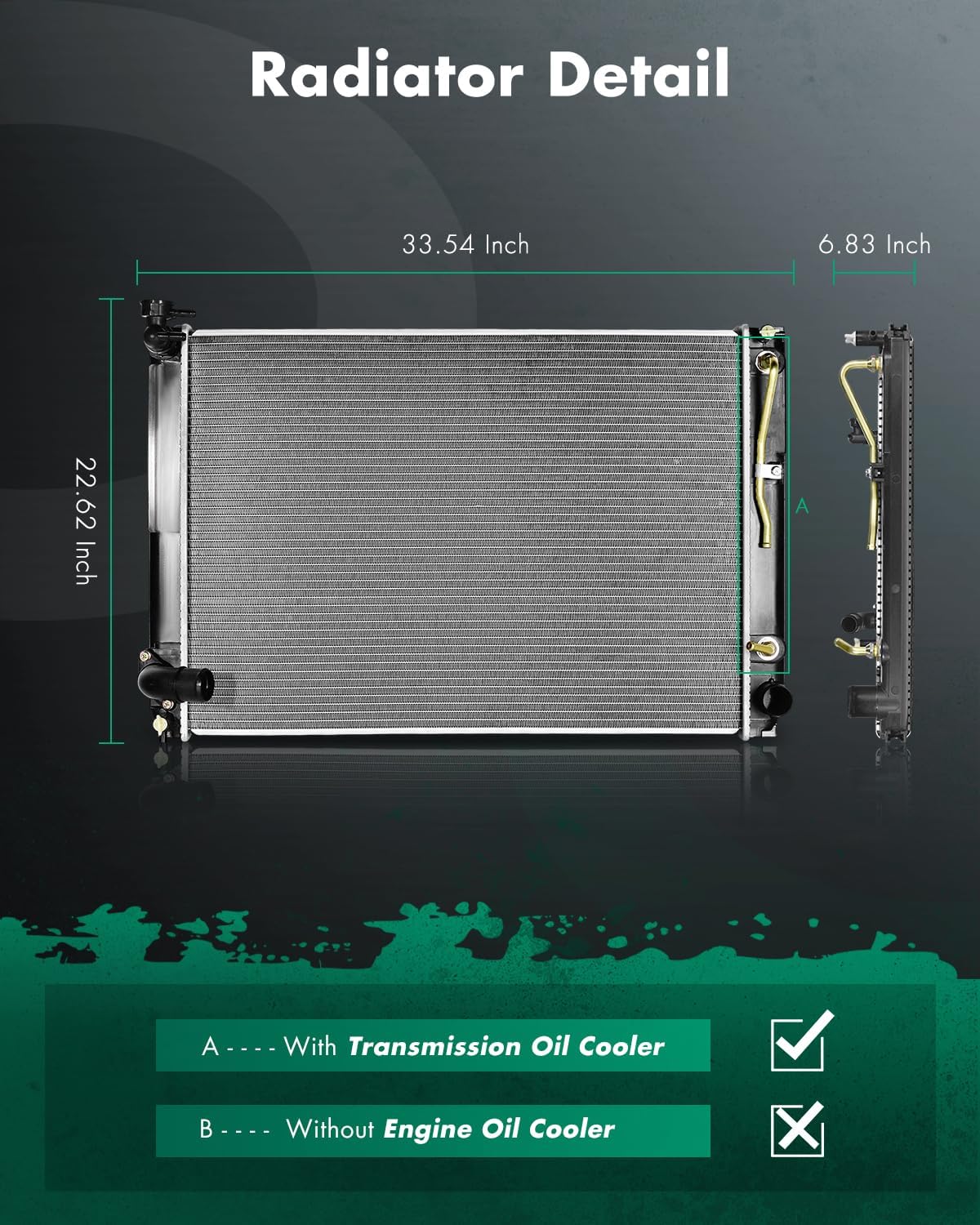 SCITOO Automotive Replacement Engine Radiators Assembly for Lexus RX350 2007 2008 2009 V6 3.5L, Replace 13019