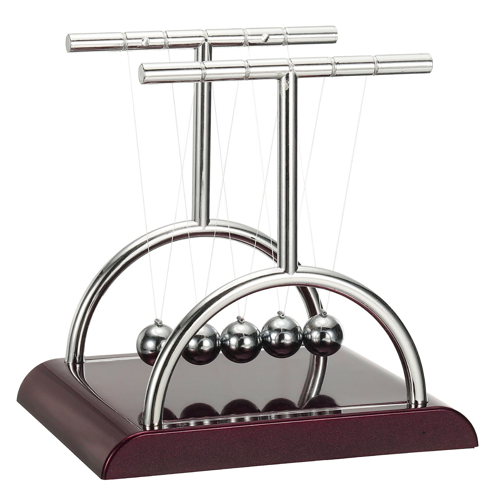 PATIKIL Newtons Cradle, Newton's Cradle Pendulum 5 Balance Balls Desk Toys Gravity Ball Cool Funny for Physics Toys Adults Science Men Office Desk Decor Home Gift, T-shaped, l