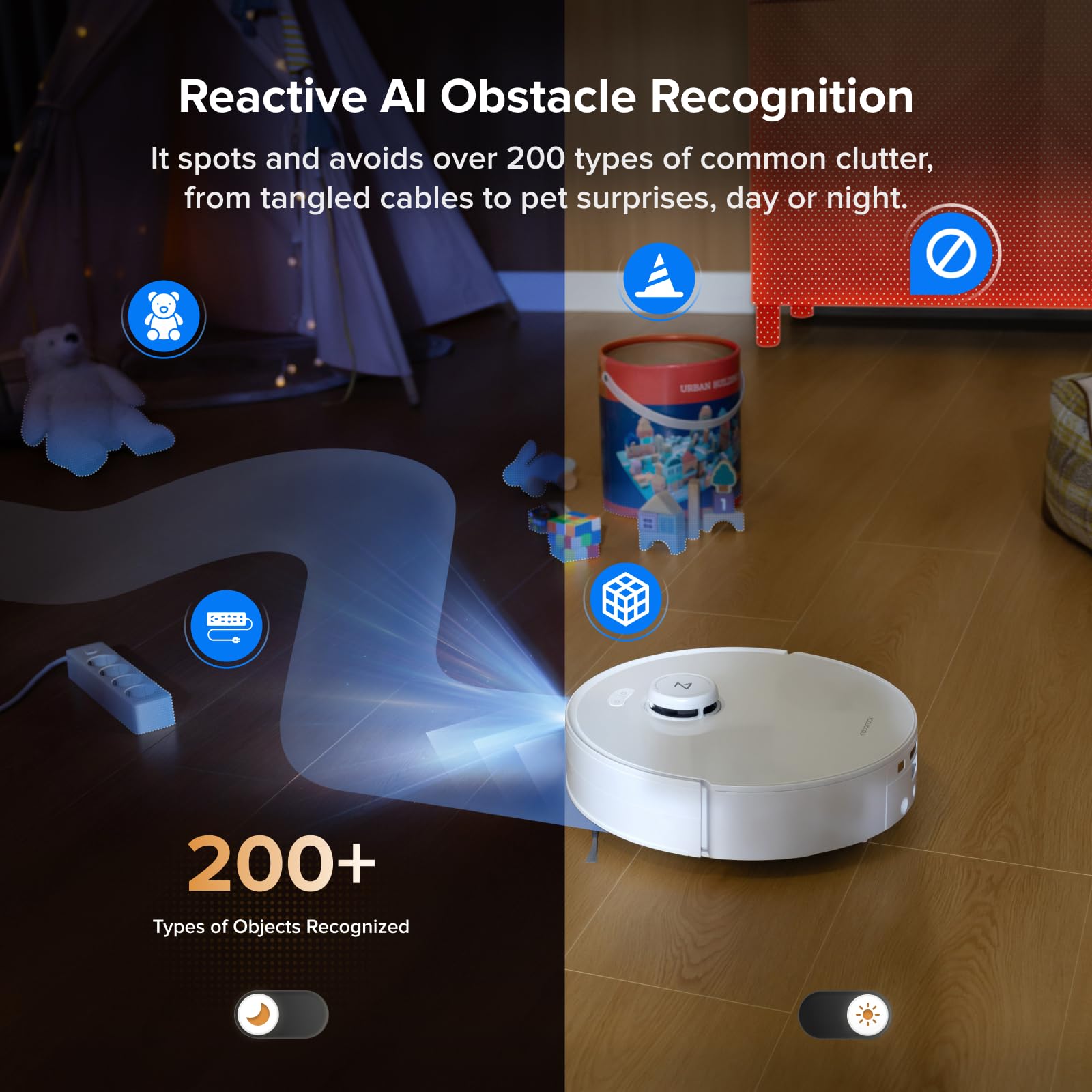 roborock Qrevo Curv 2 Flow Robot Vacuum and Mop, SpiraFlow Real-Time Self-Cleaning Roller Mop, 20,000 Pa, Dual Zero-Tangle System, AI Obstacle Avoidance, Heat-Washes & Dries Mop, Carpet Protection - 5