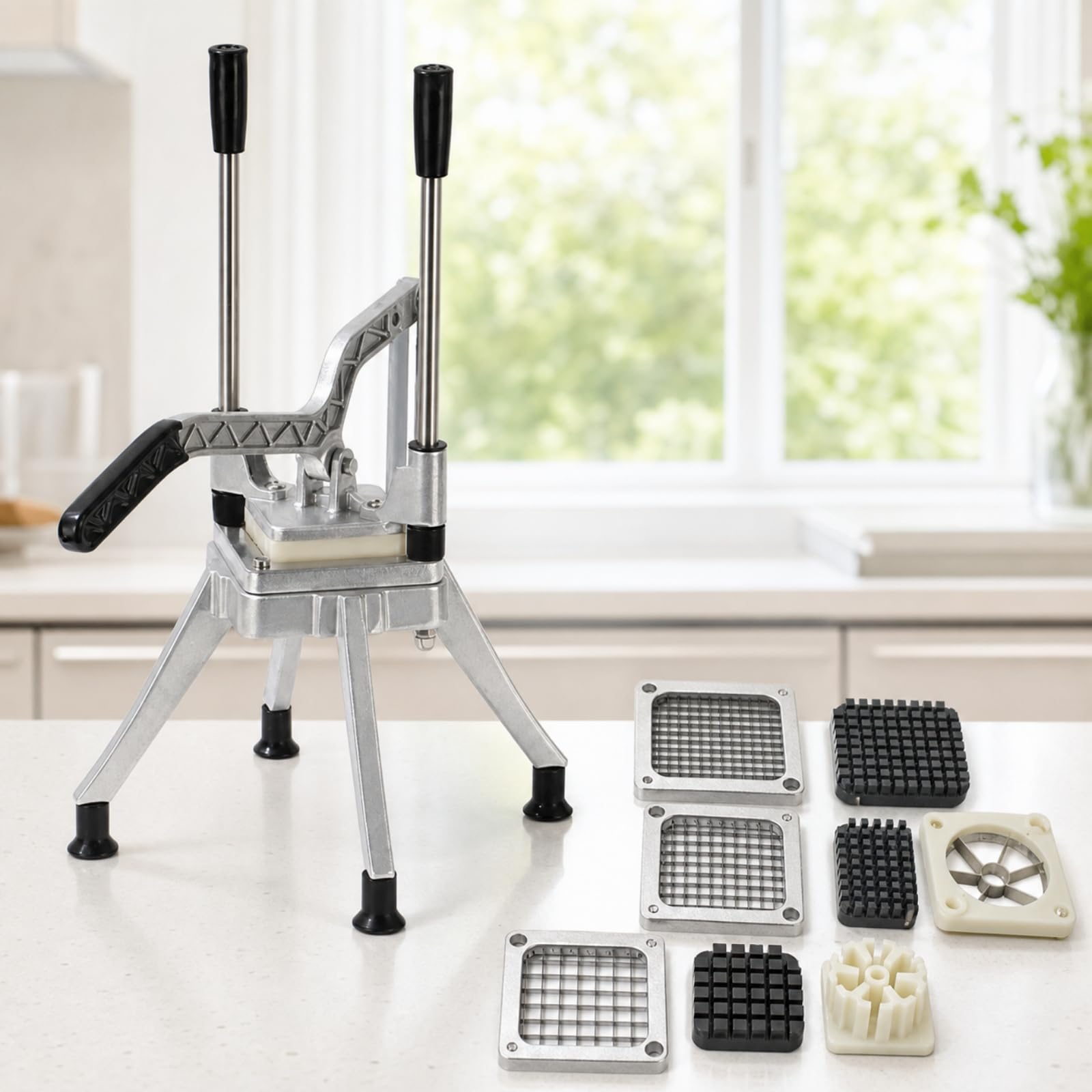 rockible a Vertical con Intercambiables Ergonómico a Verduras con Mango Multiusos Herramienta Corte Manual Mango para Cocina