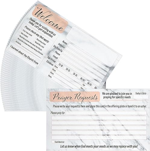 Miniatura 7 de Sustainable Greetings Tarjetas de petición de oración de doble cara  Insertos de bienvenida de iglesia para visitantes  Tarjetas compactas de 3 x 5