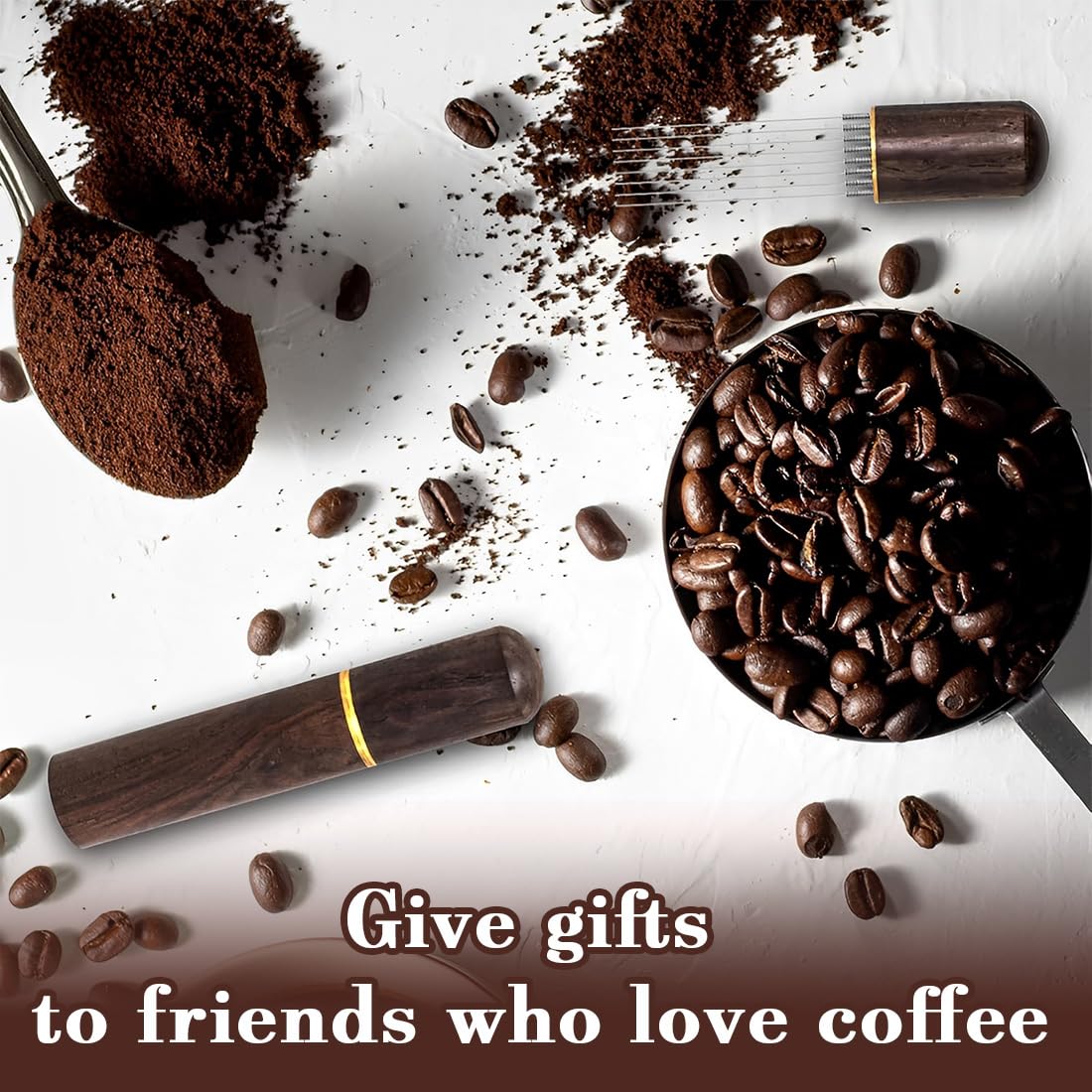 Distributore di Aghi per Caffè, WDT Tool Coffee, con 6 Aghi Sottili da 0,4 mm, Agitatore per Caffè Espresso in Legno, Espresso Strumento per Mescolareper Mescolare il Caffè