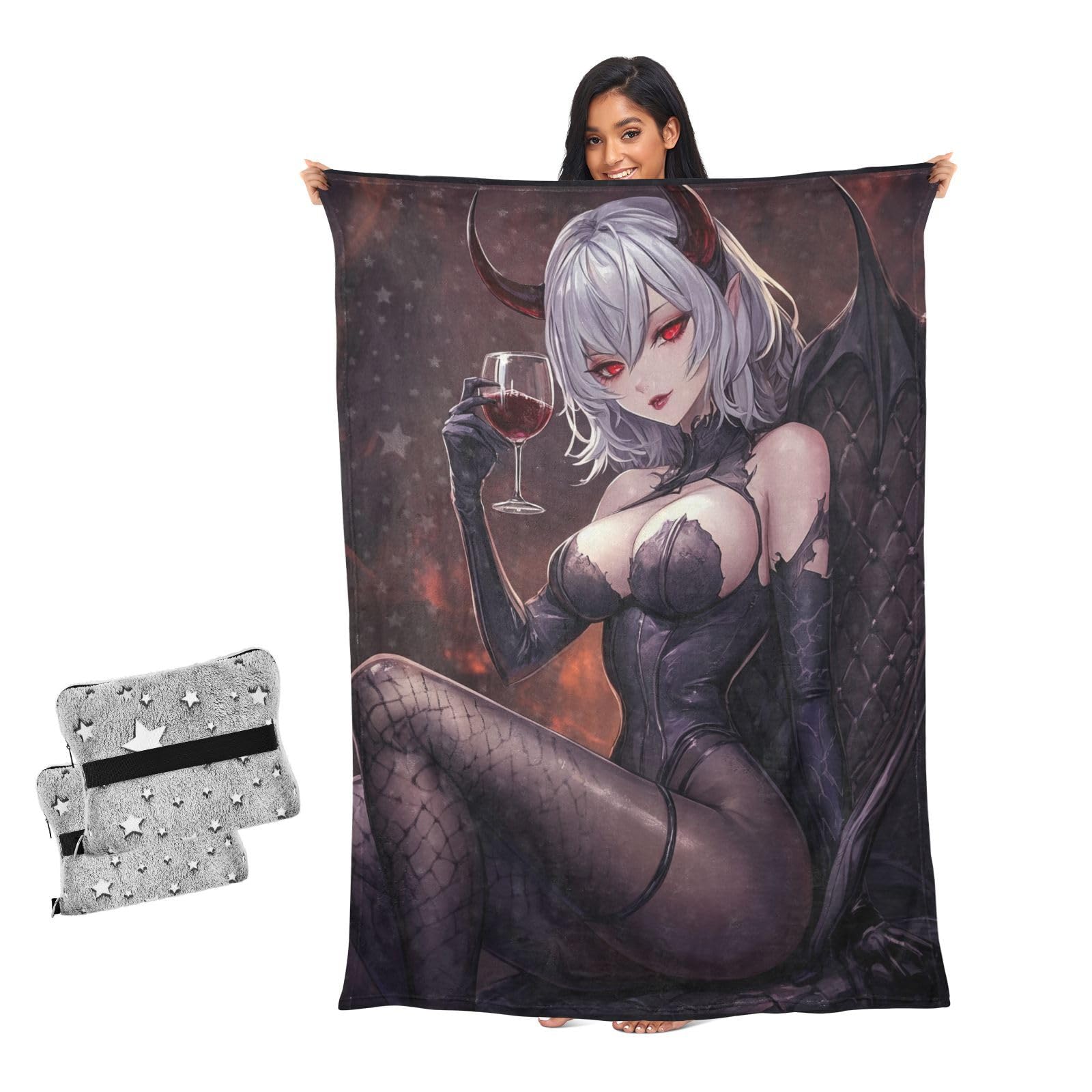 Mantas suaves de anime vampiro con aislamiento térmico y tacto aterciopelado premium