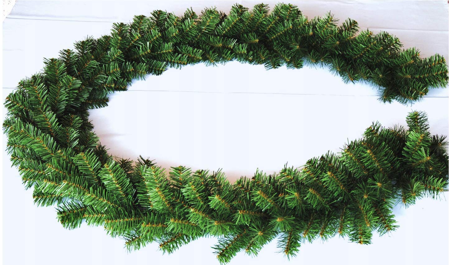 Dekorative Weihnachtsgirlande Künstliche Tannengirlande in Grün/Weiß 3/6/9 Meter Weihnachtsdeko Grasgirlande für Innen- und Außenbereich (Grün 6 Meter)
