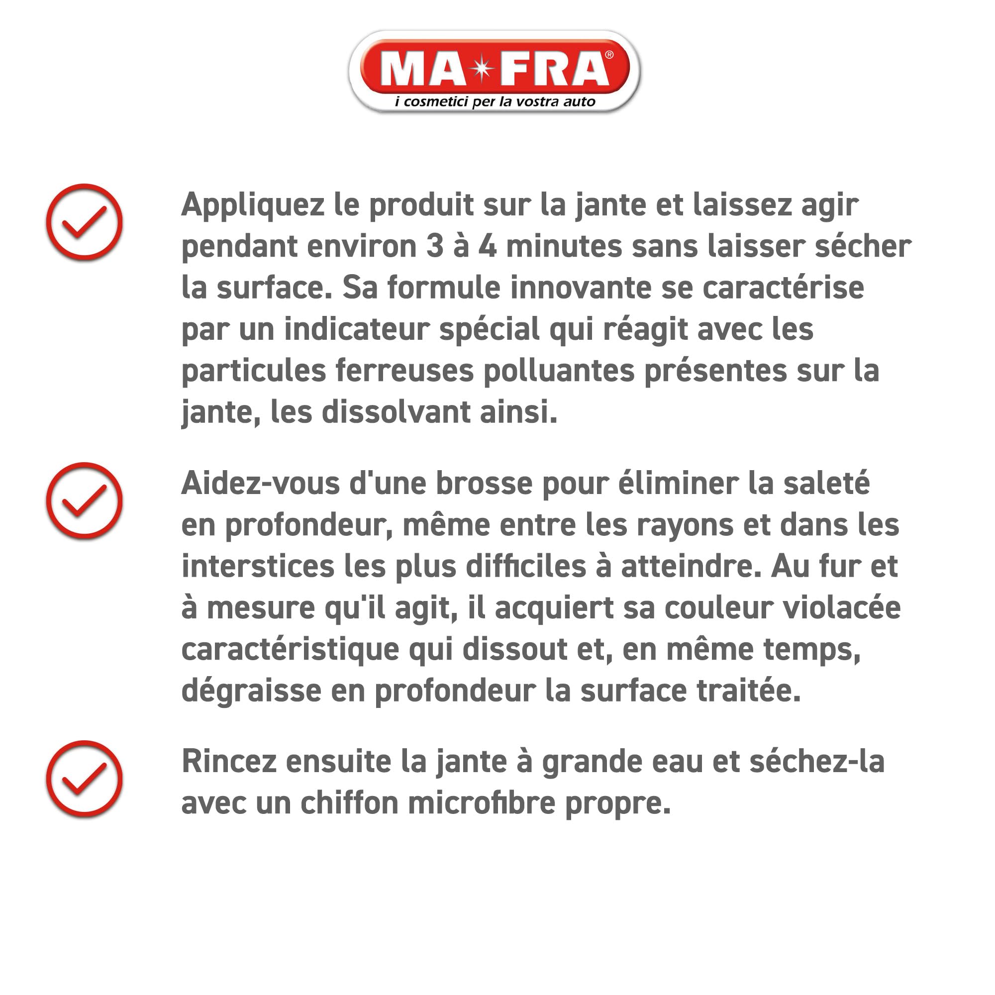 Mafra, Fallout Iron Remover, décontaminant rapide, élimine les résidus de fer sur la carrosserie et les jantes en alliage, emballage de 4500 ml