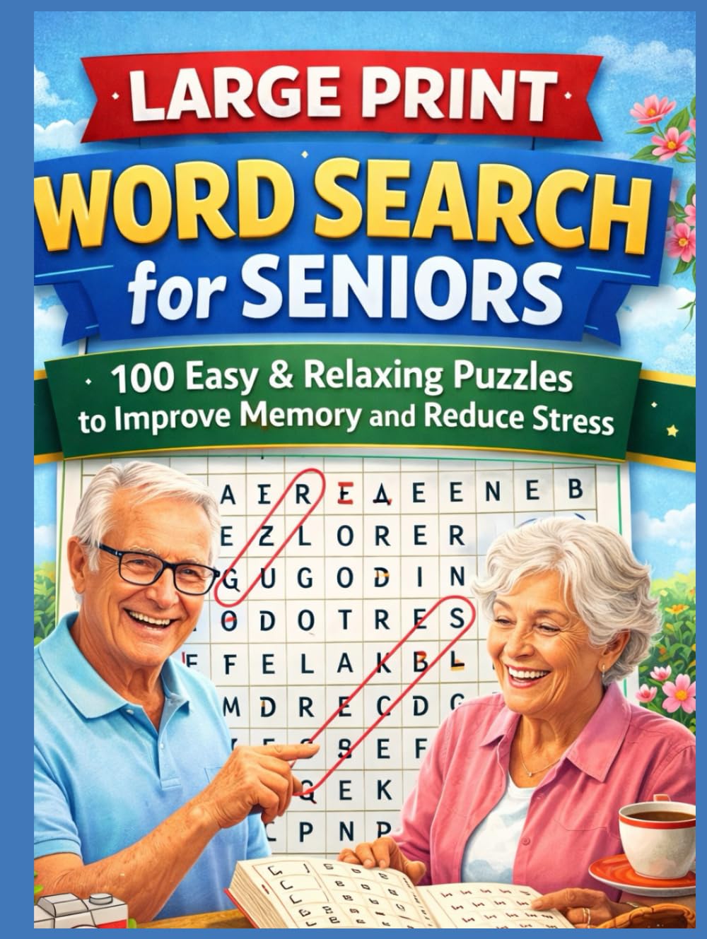 Large Print Word Search for Seniors: 100 Easy & Relaxing Puzzles to Improve Memory and Reduce Stress