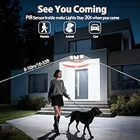 Vista 2 de INCX Solar Lights Outdoor Waterproof, 3000 LM 156 LED Motion Sensor Outdoor Lights, 3 Heads Solar Powered Security Flood Light Motion Detected