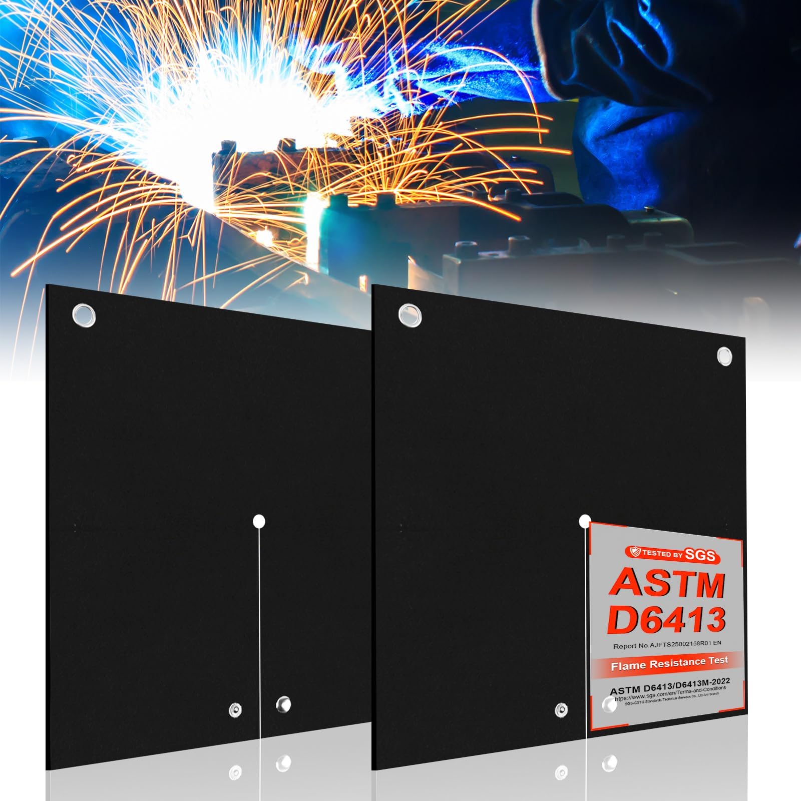 12" x 12" Welding Blanket Fireproof Mat-2 Pack Opening Shape Heat Shield Mat,Brazing Heat Shield for Torch,Welding Pad for Plumbing,Fire Flame Resistant Cloth Rag,Solder Plumbers HVAC Torch