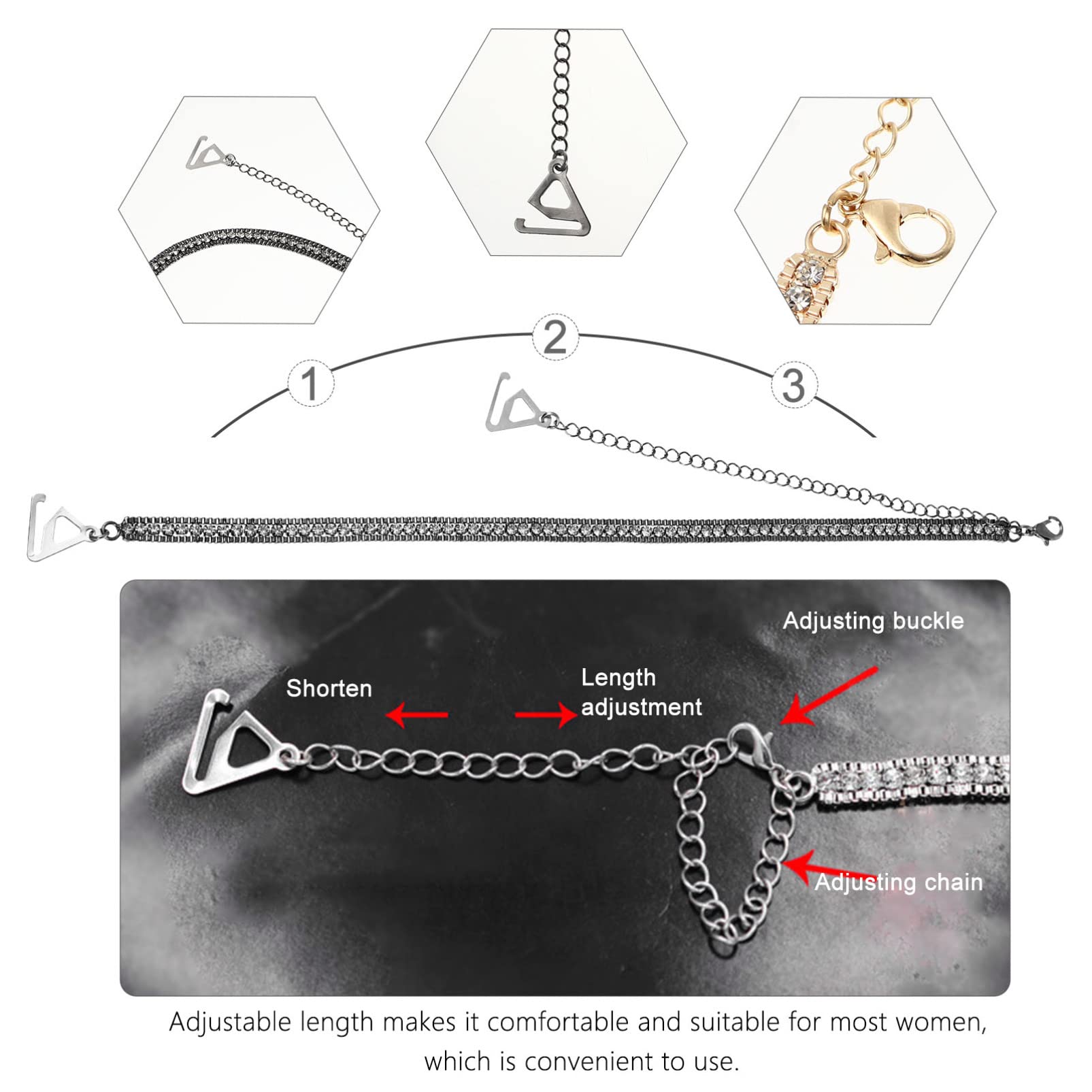 LIFKOME 8pares De Sujetador Ajustable Antideslizante Perlas De Tirantes Decorativos Para Mujer Accesorio De Moda Verano Compatible Ropa