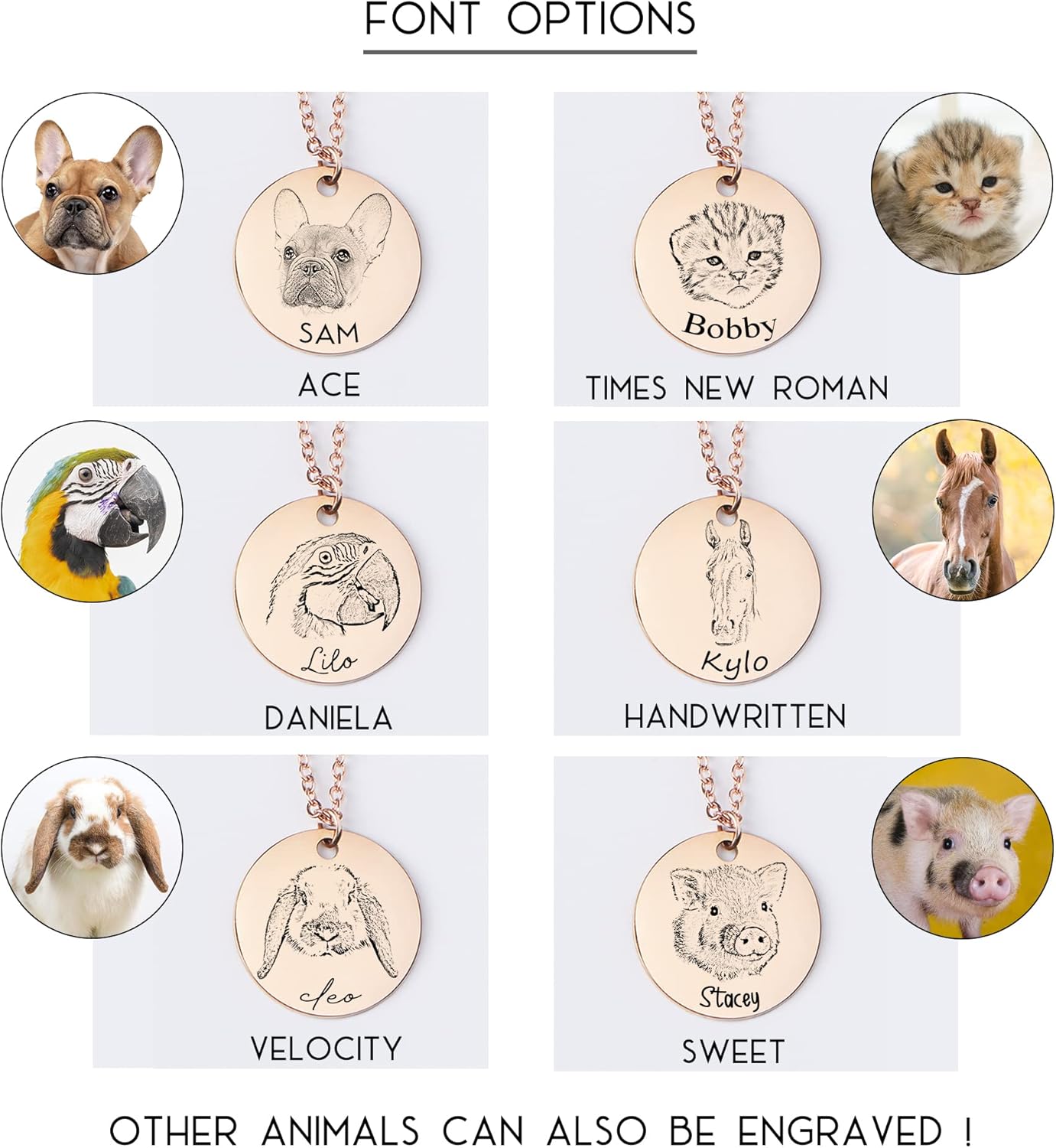 MignonandMignon Personalized Gift for Women Pet Necklace Handmade Portrait Jewelry Custom Unique Actual Pet Portrait Necklace