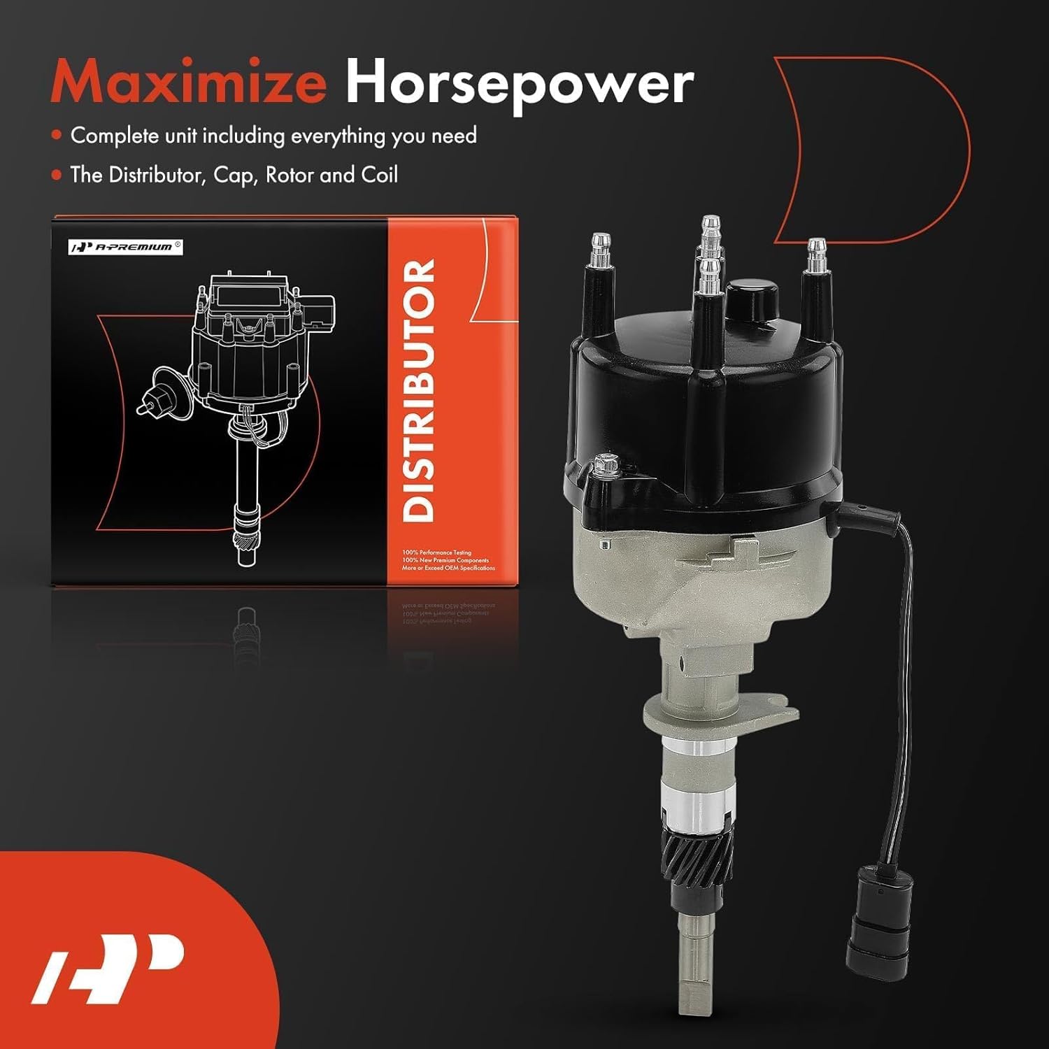 A-Premium Ignition Distributor with Cap and Rotor Compatible with Jeep Vehicle - 2.5L 4 Cyl - Cherokee 1991-1993, Comanche 1991-1992, Wrangler 1991-1993