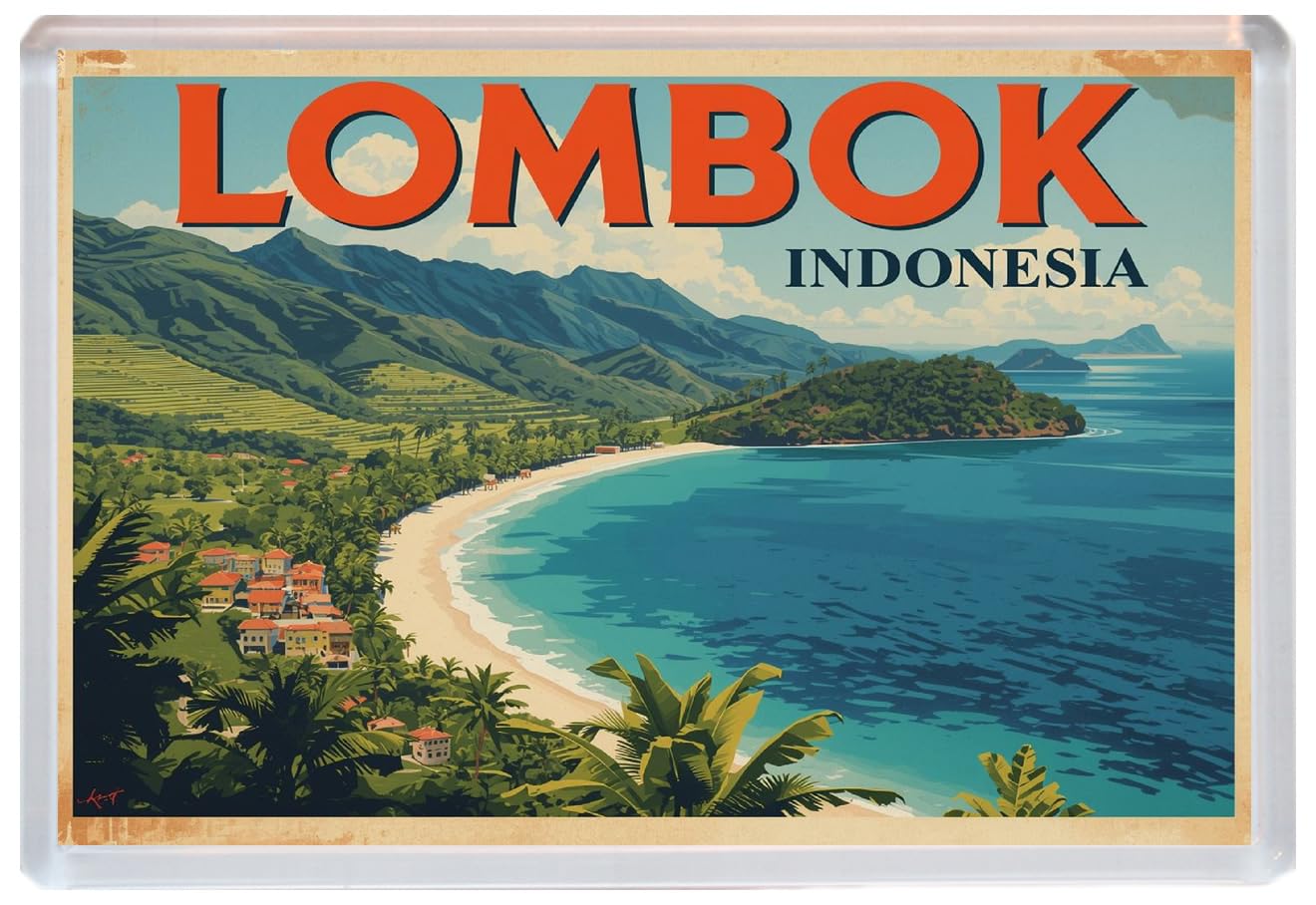Lombok - Indonesia - Jumbo Artistic Fridge Magnet 96 x 67mm BBSFHM3468
