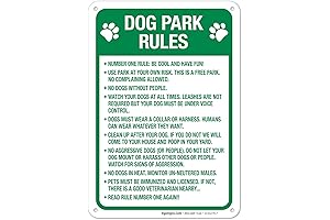 Sigo Signs Dog Park Rules Sign: Outdoor Dog Park Sign for Pet Owners