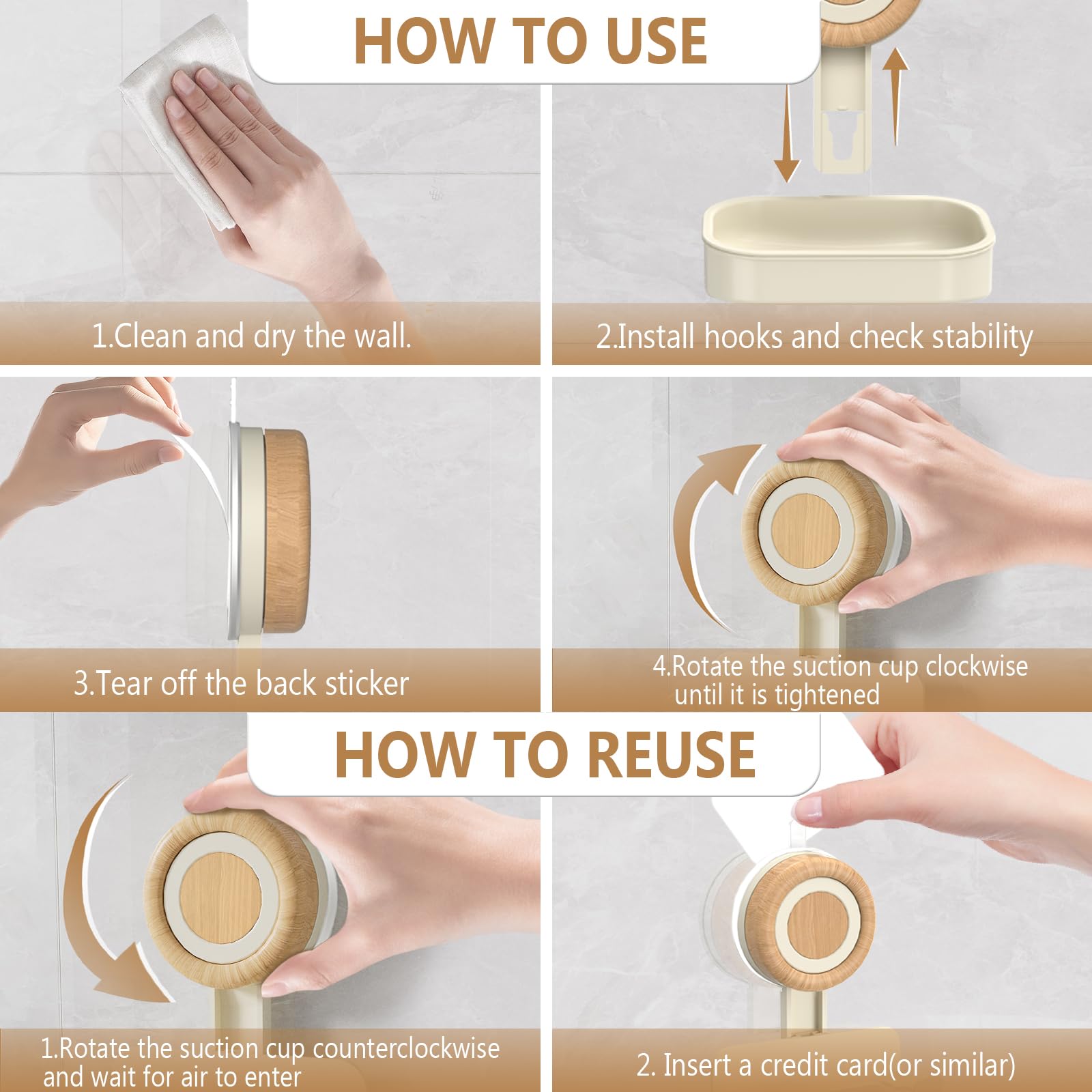 Double Layer Soap Dish for Shower 2 Pack, Wall Mounted Bar Soap Holder Suction Cup 2 Layer Self Draining Soap Case Sponge Holder for Shower Bathroom, Tub and Kitchen Sink, Drill-Free Tray