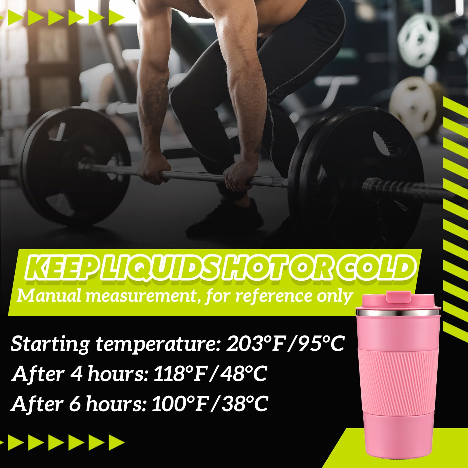 Maxdot Lot de 2 gobelets shaker en acier inoxydable avec boule de mélange isotherme en métal de 500 ml pour mélanges protéinés, salle de sport, entraînement (rose)