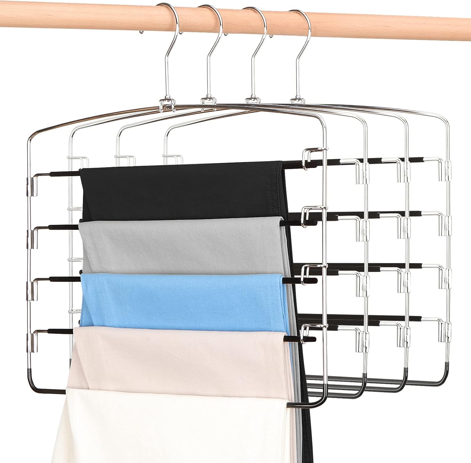 Hangers Space Saving Pants Hanger 4 Packs NonSlip