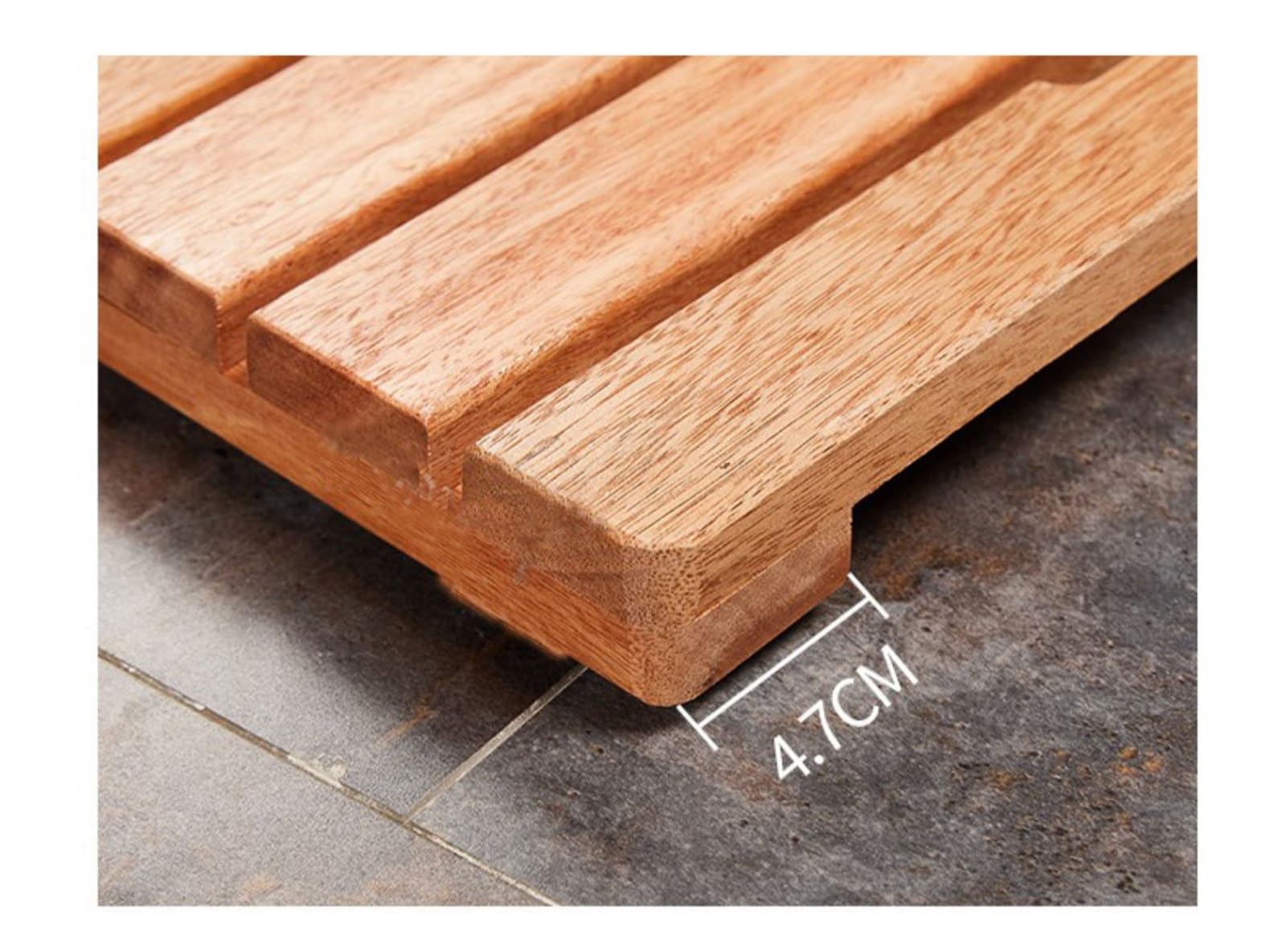 Alfombrilla de baño de madera antideslizante para sauna y baño, alfombrilla de madera natural, color marrón, 40 x 60 cm