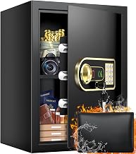 Safe for Home, 2.5 Cubic Feet Safe Box with Fireproof Waterproof Bag, Anti-Theft Safes with Programmable Keypad Lock and Spare Keys, Digital Personal Home Safes for Documents Money Valuables