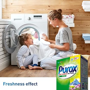 PUROX UNIVERSAL Powder Detergent (71 Washes) for Coloured and White Clothes, 5 kg Box