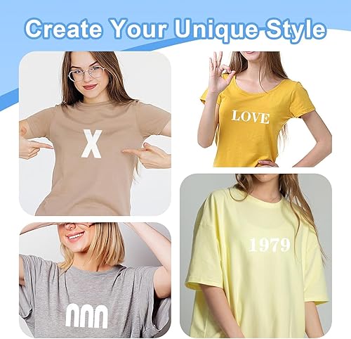 Miniatura 7 de 6 hojas de letras termo-adhesivas para ropa, letras de vinilo para planchar de gran tamaño de 2 pulgadas con letras de transferencia de calor de la