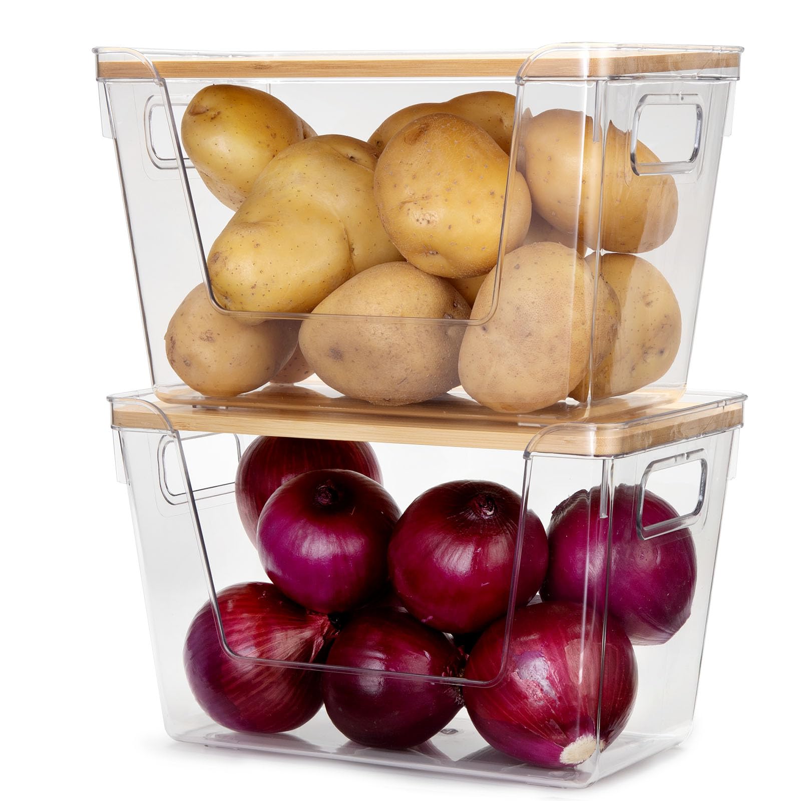 Set de 2 contenedores para patatas y cebollas, para cebollas y patatas