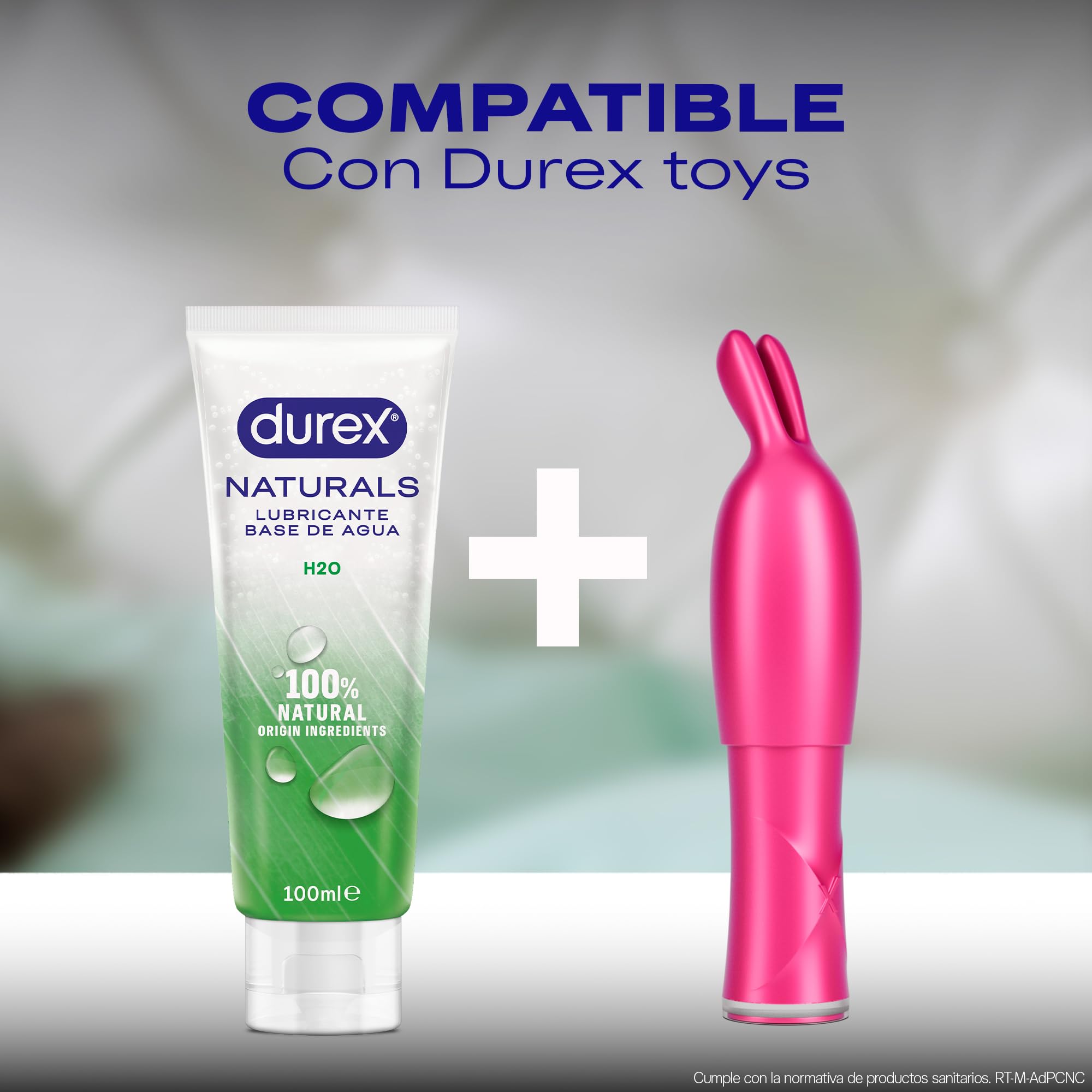 Durex 3035683 Naturals H2O Lubricante, 100% Natural sin Fragancia, Colorantes Ni Agentes Irritantes - 100 ml
