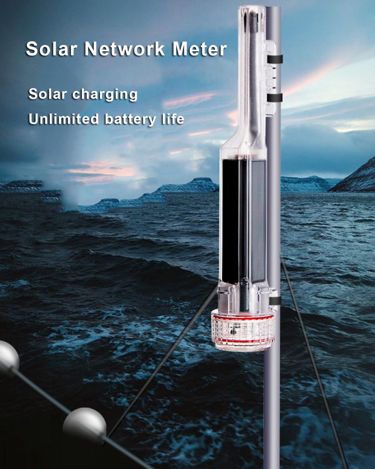 AIS Medidor De Posicionamiento De Red, Buscador De Redes De Pesca con Carga Solar, 8-10 NM, Resistente Al Agua IP67, Localizador De Redes De Pesca, para Pesca, Cría, Advertencia De Edificios