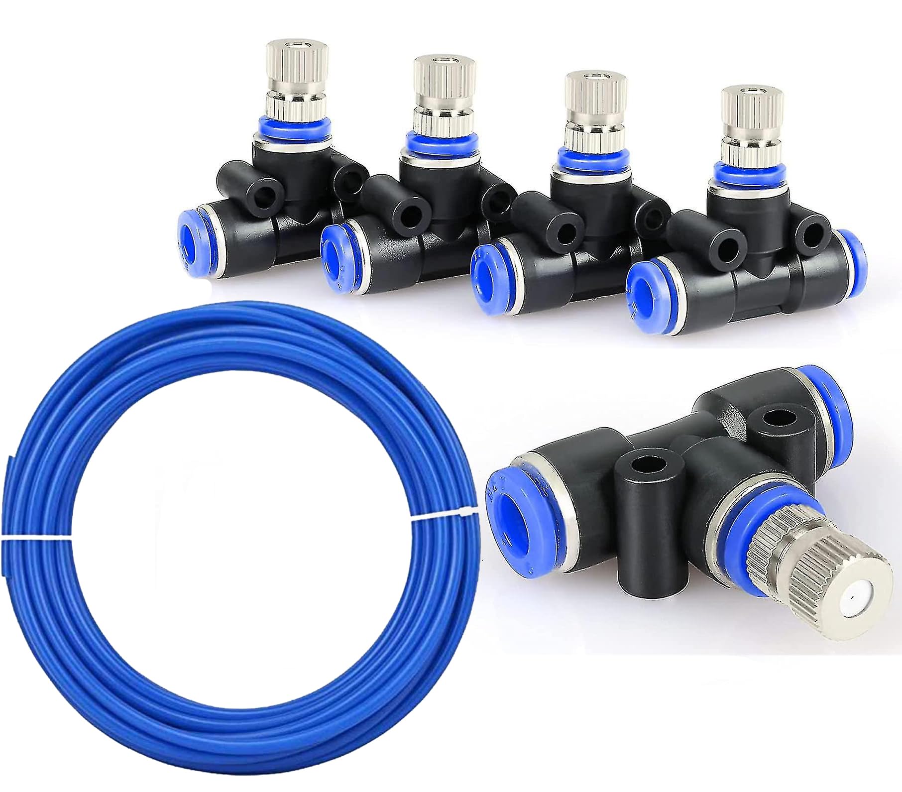 APPSTER 10Mtr Hose Pipe & 5pcs 6mm Atomization Misting Fog Nozzles with Tee Connector Suitable for DIY Sanitization Tunnel Fogger Sprayer Watering Irrigation Fogging Cooling Kit Sprinkler (B0C8HS9ZNR) Amazon Price History, Amazon Price Tracker