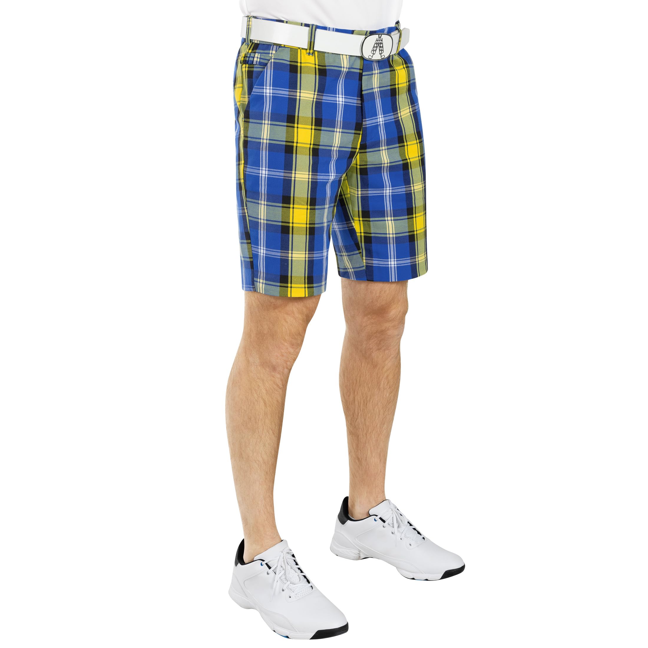 Royal & Awesome My Name'5 Doddie Men's Golf Shorts, Bold Tartan Stretch Cotton Golf Shorts for Men, Comfortable On-Course Wear, 30 Waist