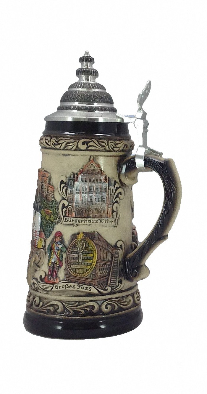 Zöller & Born Boccale da Birra tedesco Relief di Heidelberg 0,5 litri, con certificato