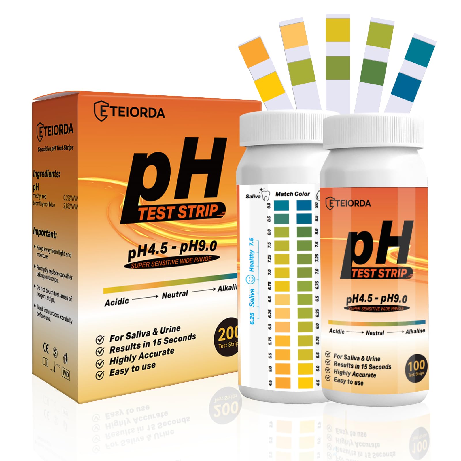 pH Test Strips - Monitor Saliva & Urine pH -1