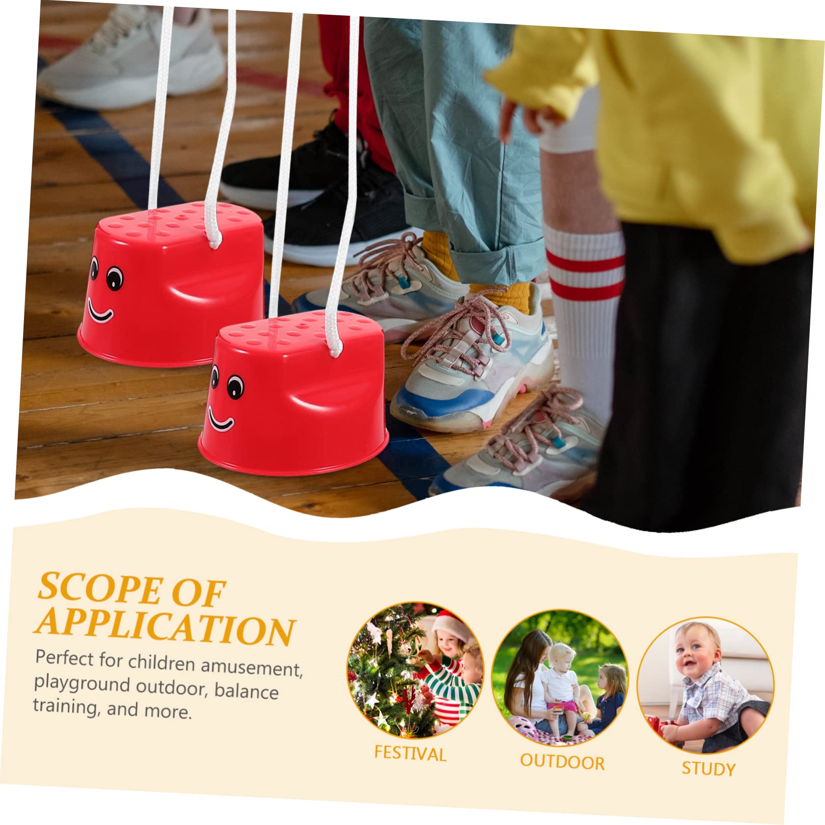 Yardwe 4Pcs Stilts Interactive Balance for Safe and Fun Training Equipment for Strength Coordination and Parent Activities Slip Design