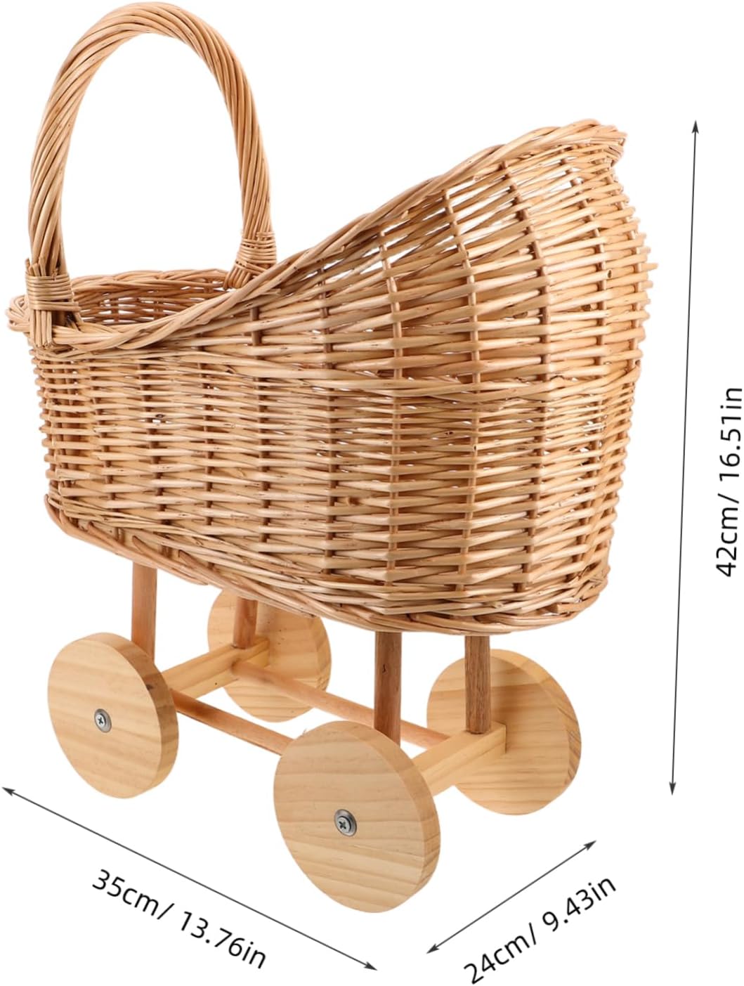 Rattan Flower Girl Basket Woven Wedding Centerpiece for Bridal Showers Parties Gatherings Elegant Handwoven Design Spacious for Flowers Party Favors Light Brown