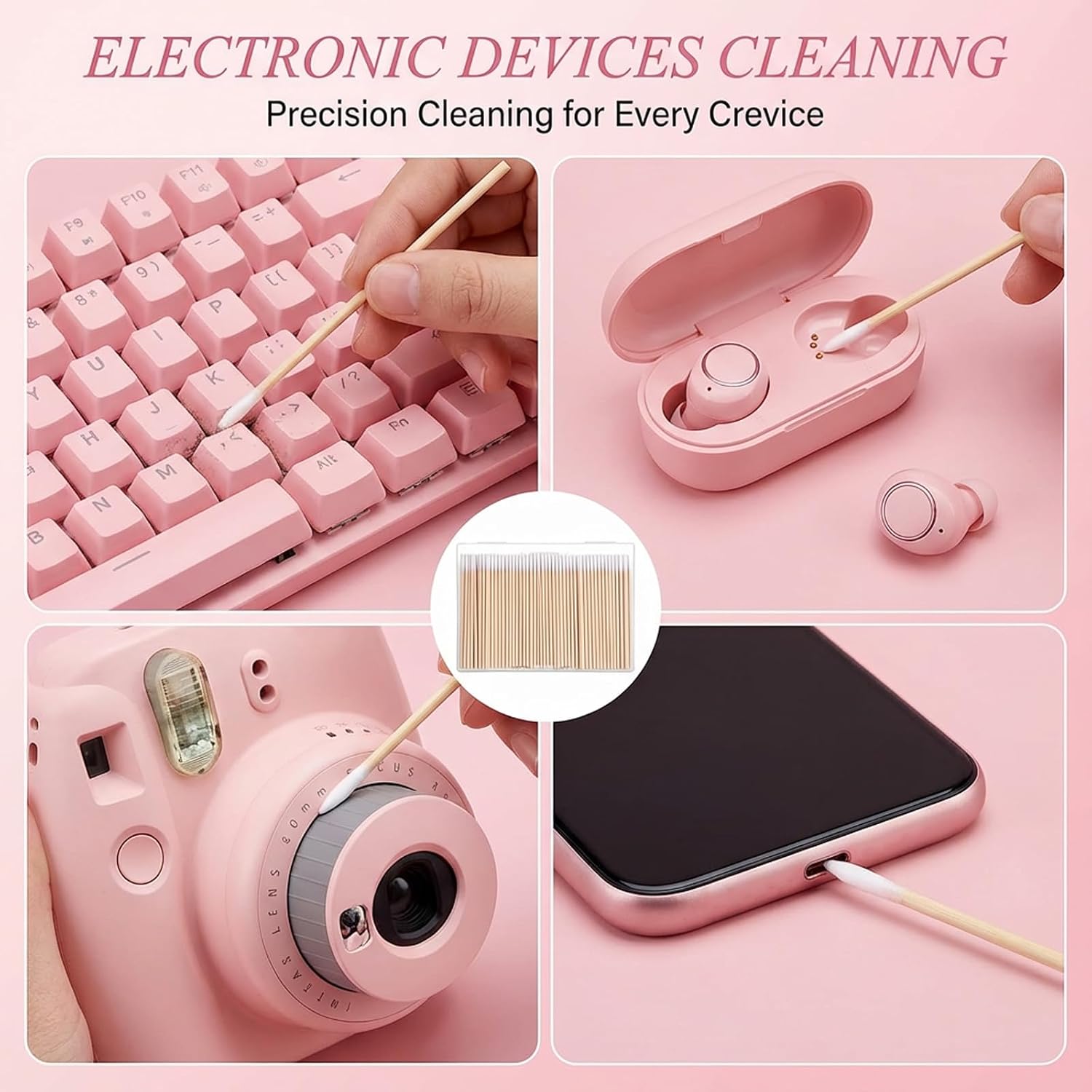 400 Pcs Precision Cleaning Swab Pointed Cotton Swabs Microblading Pointed Swabs with Wooden Sticks for Makeup Cleaning Nail Polish Eyebrow Craft Pet Care Cleaning Electronics
