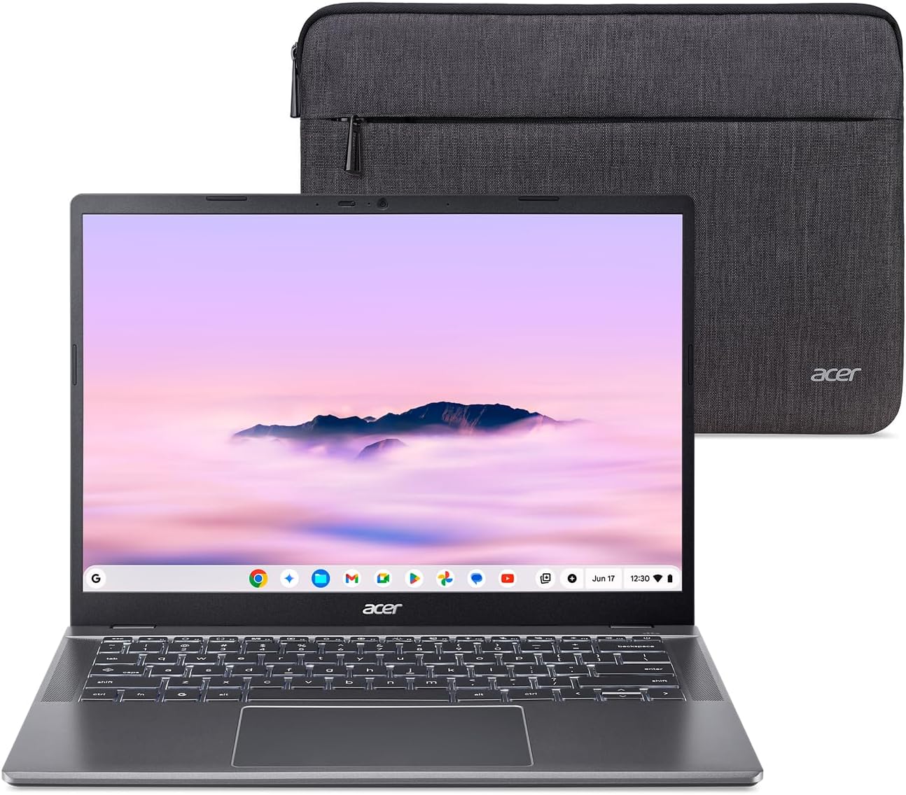 Acer Chromebook Plus 514 Laptop with Google AI – 14" WUXGA 1920 x 1080 IPS Touch Matte Display | Intel Core i3-1315U | 8GB LPDDR5 | 256GB SSD | Wi-Fi 7 | FHD Camera | Chrome OS | CB514-5HT-33RD