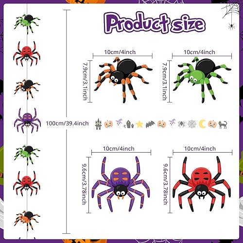 Miniatura 3 de Guirnalda de Halloween 8 piezas de decoración de Halloween de papel colgante de remolinos de Halloween guirnalda colgante de serpentina decoraciones