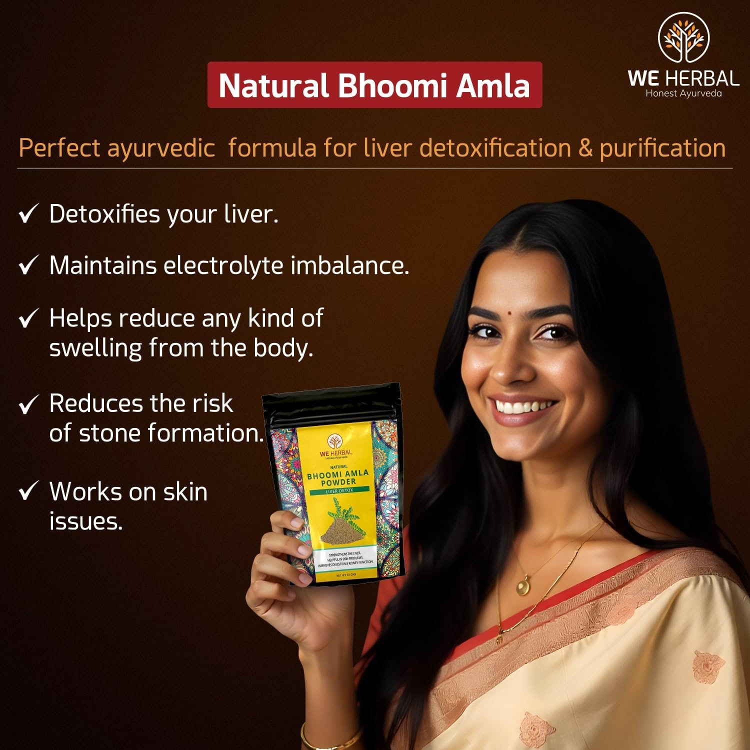 We Herbal Bhumi Amla Powder 50g | Natural Herbal Powder | Traditional Ayurvedic Herb | Supports Daily Wellness | Made from Premium Quality Bhumi Amla | No Added Preservatives | Herbal Supplement 1