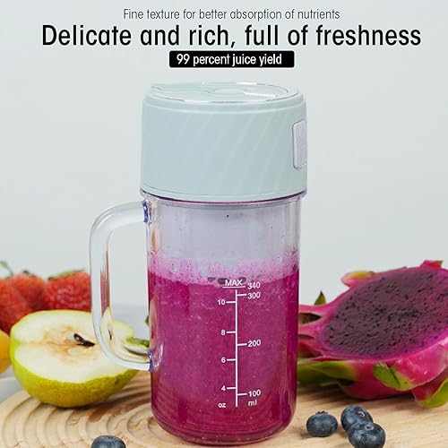 Miniatura 3 de Fabater Licuadora portátil, licuadora para batido con 10 cuchillas, vaso de jugo recargable para exteriores, campamento, uso diario en el hogar