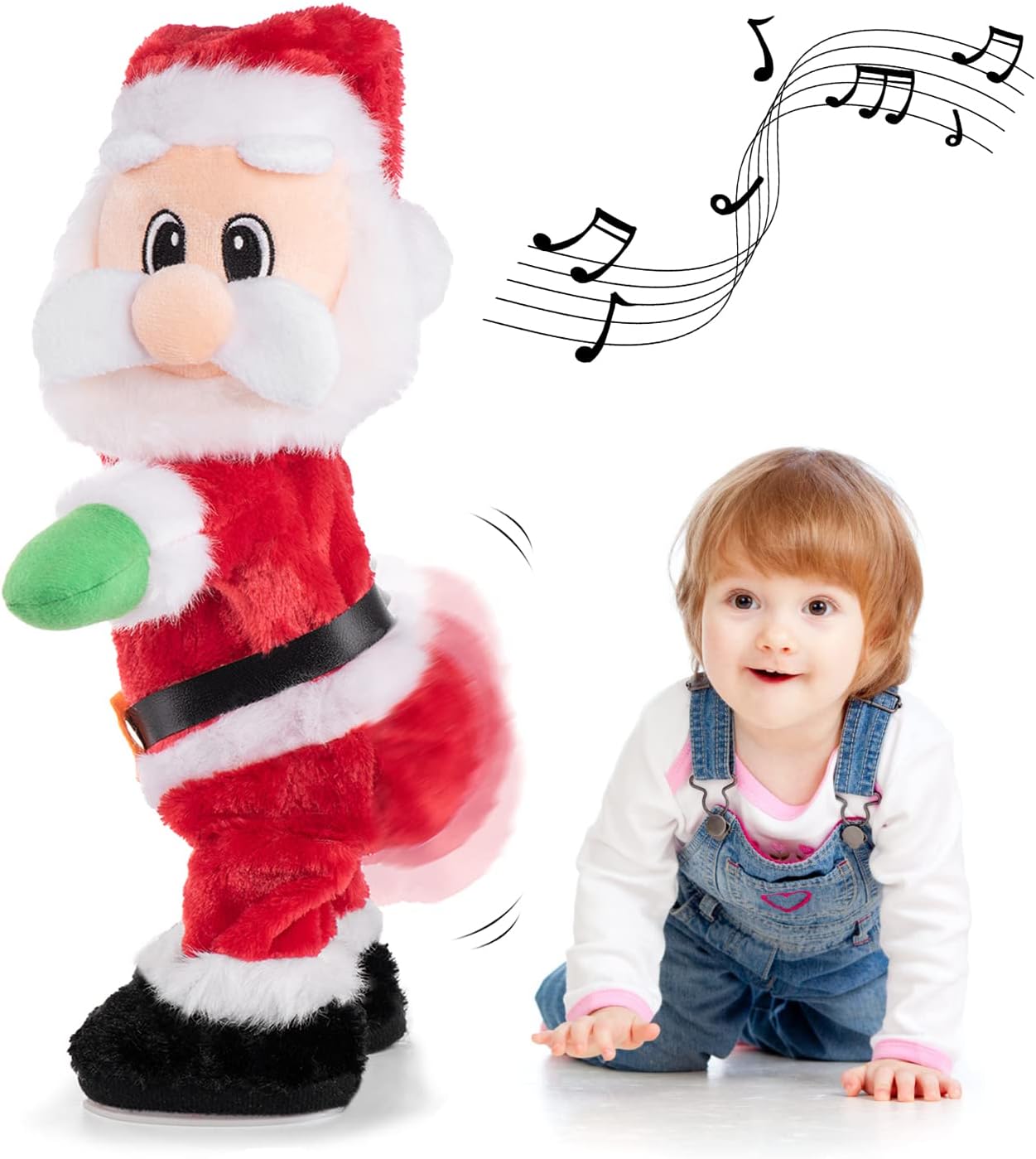 Gfilay Twerking Santa – Animated Dancing Christmas Plush Toy for Adults and Kids, Funny Singing Santa Claus, Ideal for White Elephant Exchange, Gag Gifts and Holiday Décor