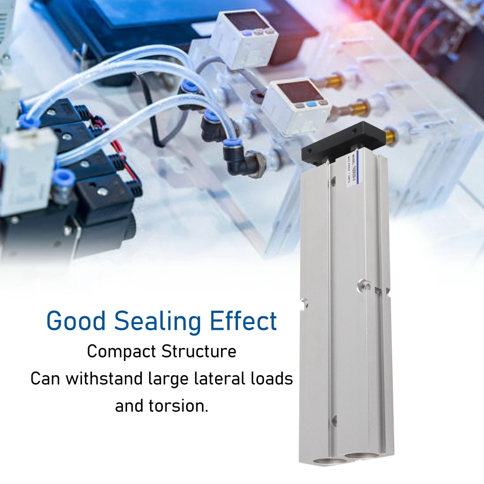 flexman 20mm Bore 150mm Stroke PT1/8 Pneumatic Air Cylinder, 0.1~1.0MPa Aluminum Alloy Magnet Type Double Rod Double Shaft Air Cylinder