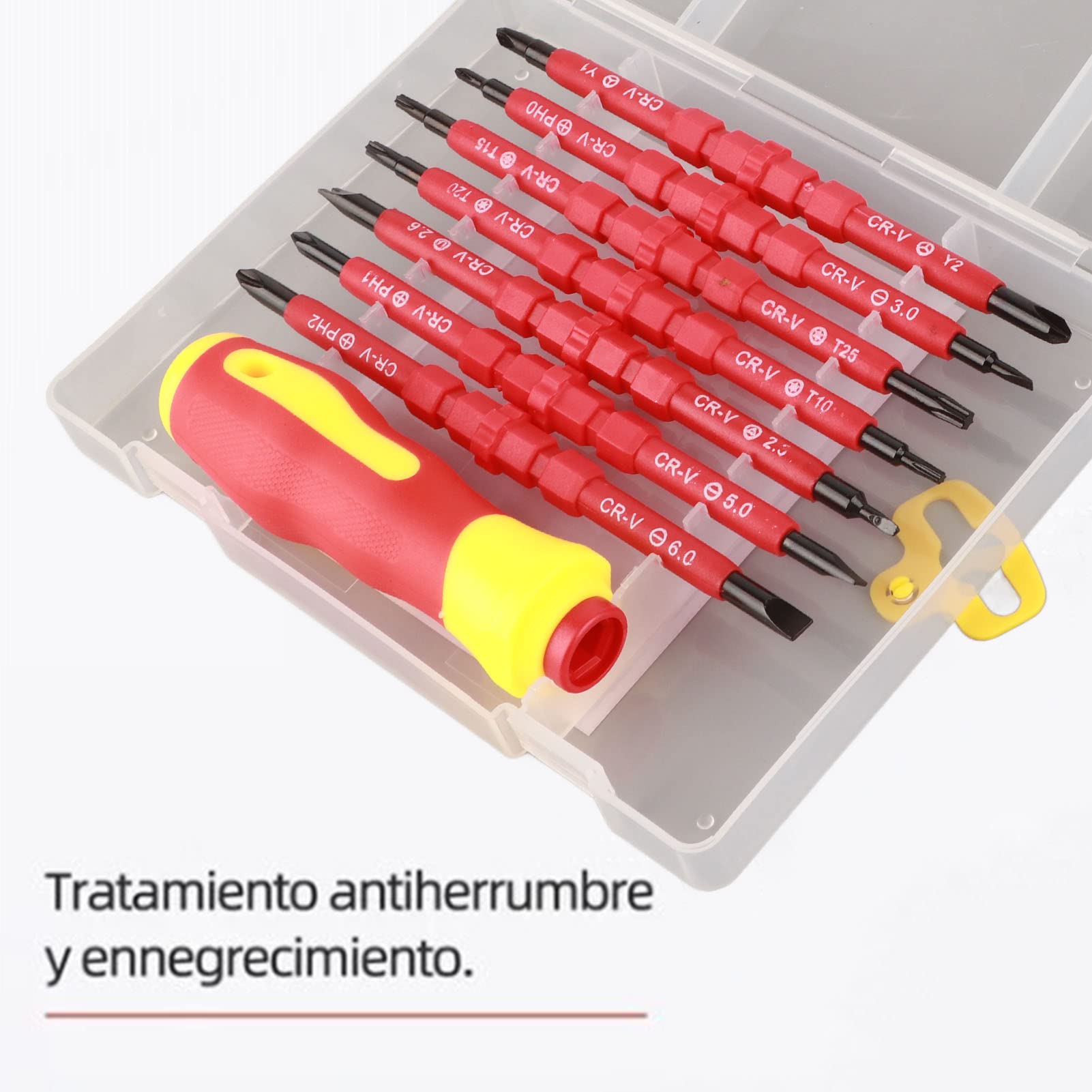 Insulated Screwdriver Set 8pcs Double Ended Insulated Magnetic Screwdriver Kit Cross Screwdriver Set including a Handle (8 in 1) - Image 4