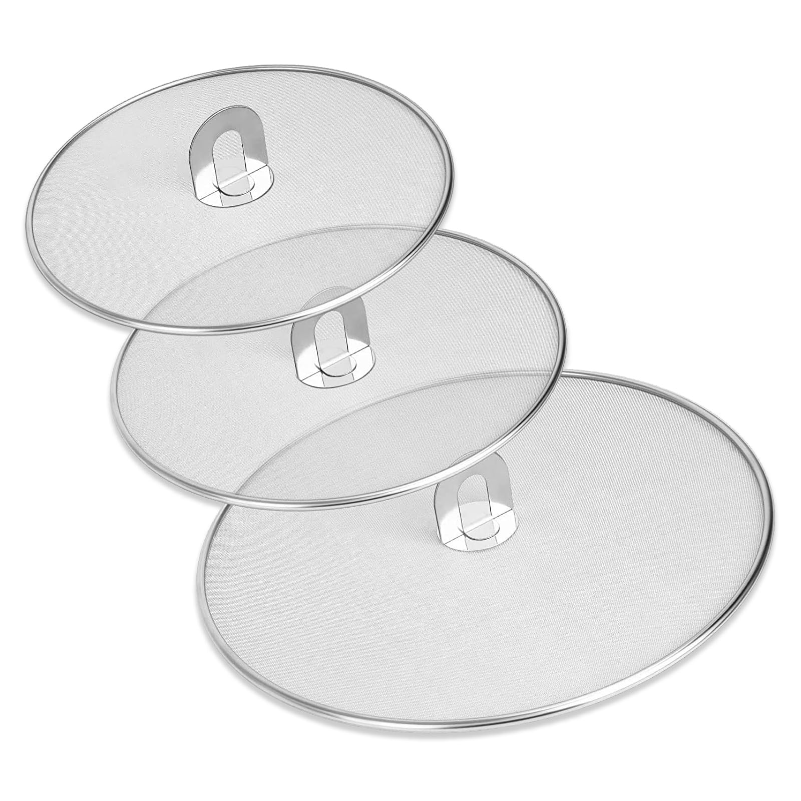 3 Couvercles Anti-Projection Acier Inox - Ø25/29/33cm Pour Cuisine